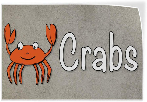 Fastasticdeals Decal Stickers Multiple Sizes Crabs Restaurant Cafe Bar Industrial Vinyl Safety Sign