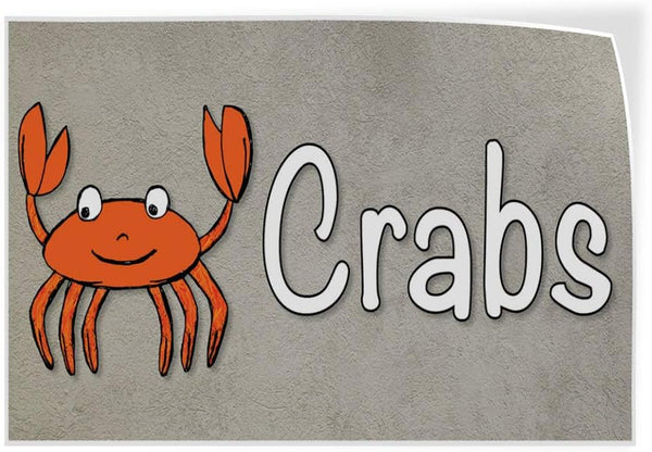 Fastasticdeals Decal Stickers Multiple Sizes Crabs Restaurant Cafe Bar Industrial Vinyl Safety Sign