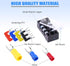 Glarks 70Pcs Terminal Block Set - 5Pcs 3 Positions Dual Row Screw Terminals + 60Pcs Insulated Fork Wire Connector