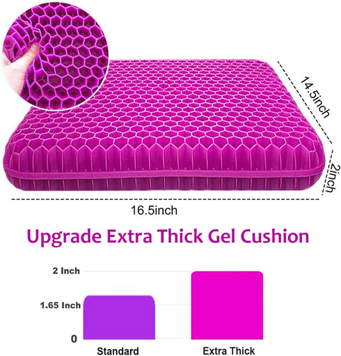 Helishy Tailbone, Gel Seat Cushion, Office Seat Cushion Chair Pads for Office Home Car Wheelchair Long Trips - Extra
