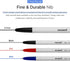 MONAMI BP 153 Retractable Ballpoint Pen, Fine Point (0.7mm), Blue, 12-Count