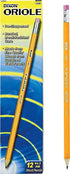 Dixon 12886 Oriole Woodcase Presharpened Pencil, HB #2, Yellow, Dozen
