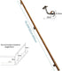 ALDEPO Grab Bars Wooden Handrails - Complete Kit, Corridor Non-Slip Stair Railings Support Rod, Wall Mount Elderly