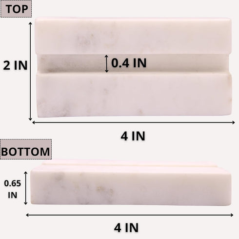 Business Card Holder for Desk, White Carrara Marble Display Stand for Business Cards, Cute Office Accessory