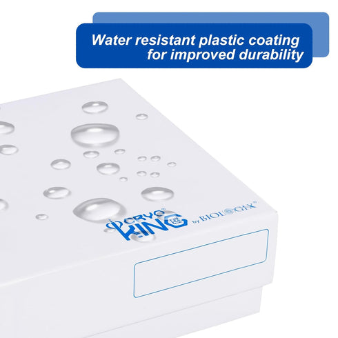 Cardboard Cryogenic Lab Freezer Box, 100-Well Microtube Storage Box, Plastic Coating, Pack of 5