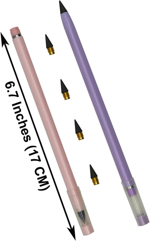 Maydahui 12PCS Everlasting Pencil Inkless Eternal Pencil with Eraser Magic Pencil Infinity Reusable Pencil with 12 Replaceable Nibs Macaron Morandi Colors for School Students Party Office by Maydahui