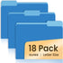 SUNEE File Folders, 18 Pack Manilla Folders 8.5 x 11, Colored Office Organization Home School Folders