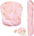 Memory Foam Ergonomic Keyboard Wrist Rest Pad and Mouse Support Set for Office Gaming, Pink Fluid
