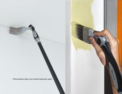 ROLLINGDOG 2.5Inch Paint Edger Brush, Angled Extension Pole Brush for High Walls Ceiling, Trimming and Cutting Painting