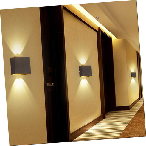 balacoo Square LED Wall Lamp Modern Black Wall Sconce for Indoor Use Stylish Lighting Decor for Living Room Bedroom