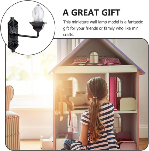 1:12 5pcs Set, Yardwe Miniature Scene Lights - Vintage DIY Scale LED Wall Sconces, Outdoor & Indoor Use