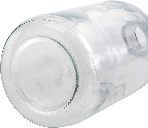 Moonetto 4 Pieces 1000ml Graduated Round Media/Storage Glass Bottles with GL45 Blue Polypropylene Screw Cap