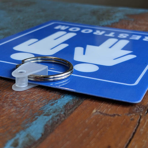 Specialist ID 2 Pack Unisex Restroom Pass Keychain - Durable Bathroom Tag with Key Chain Ring