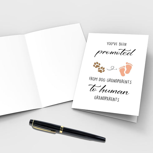 Qiliji Pregnancy Announcement Card for Dog Grandma Grandpa, Funny Grandparent Baby Announcement Card, Pregnancy Revel