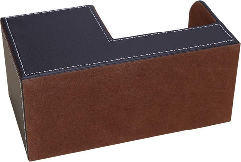 KINGFOM Desk Organizer - Multi-function Office Supplies Caddy in Brown Pu Leather