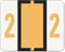 Smead BCCRN Bar-Style Color-Coded Numeric Label, 2, Light Orange, 500 Labels per Roll (67372)