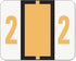 Smead BCCRN Bar-Style Color-Coded Numeric Label, 2, Light Orange, 500 Labels per Roll (67372)