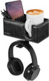 Desk Cup Holder Clip-on Pen Holder, Rotatable Headphone Hanger and Headset Stand Clamp Hook Under Desk (Black)