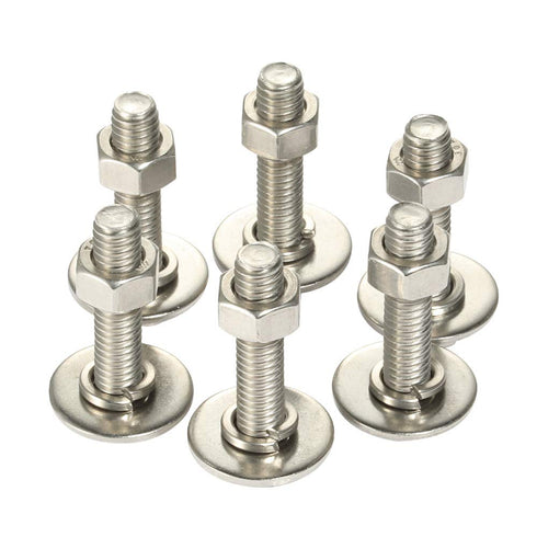 1/4-20 x 1/2" Hex Head Bolts with Hex Nuts & Washers, Fully Threaded Stainless Steel 18-8, 10 Sets