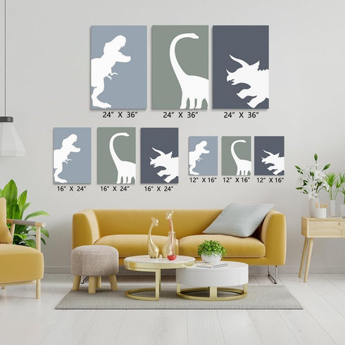 GUBIYU Set 3, 12"x16" Dinosaur Wall Decor T-Rex Art of Boys Room Aesthetic Posters, Animal Nursery Print for Kids
