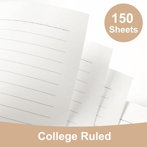 Yoment Small Spiral Notebook, 300 Pages, 5.5”x 7.5” College Ruled Hardcover Journal, A5 White