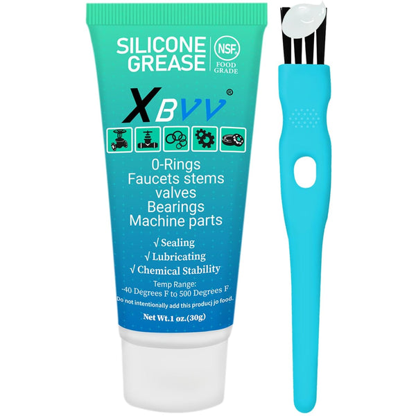 Plumber Silicone Grease Lubricant, 1-Pack, 1 oz Tube with Brush for Plumbing Faucet Valve O-Rings