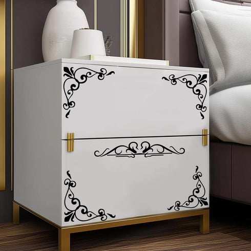SUPERDANT Retro Decorative Border Decals for Furniture Black Vine Wall Stickers Decal