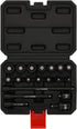 1/4 Inch Set, 19-Piece 4-15mm, 6 EMENTOL Drive Magnetic Impact Socket Metric, Point, Shallow, Cr-Mo,Magnetic Sockets