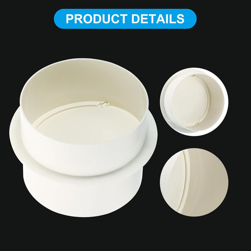 6 Inch PATIKIL Backdraft Damper, PVC Ducting Hose Airflow Insert Backflow Preventer Shutter, One-Way Draft Stopper