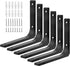 HARSKIYER 6pcs Black Metal Shelf Support Angle L Brackets, 6 x 5 Inch