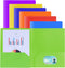 Plastic Folders with Pockets, 2-Pocket Folder for Documents - Durable File Folders with Name Card Slot - Assorted