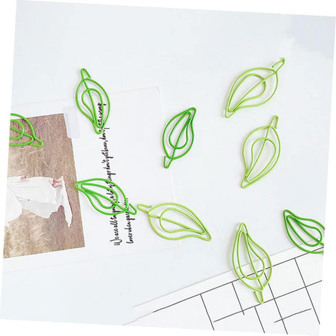 STOBOK 30pcs Colored Paper Clip File Folders, Leaf Shaped Paper Clips for School and Office Supplies