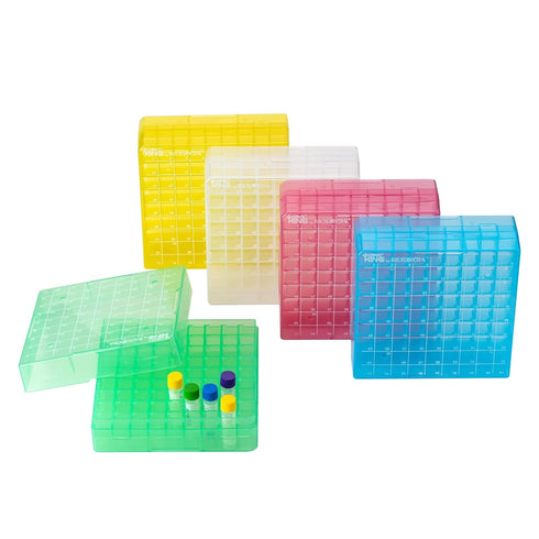 2in 81 Well PP Cryogenic Boxes, Microtube Storage Box, Tube Laboratory Storage Freezer Boxes, 5 Pcs/Pack
