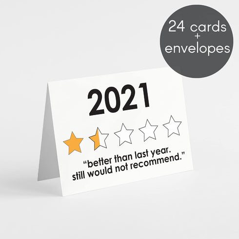 Set 24 2021 Funny All Occasion Greeting Cards Boxed - Blank Just Because or Thank You Cards w/White Envelopes - Poor