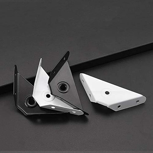 12 4.1" HOWDIA Pcs Steel Corner Braces Joint Trapeziform Angle Code Brackets | Black Corner Brace Support for Furniture