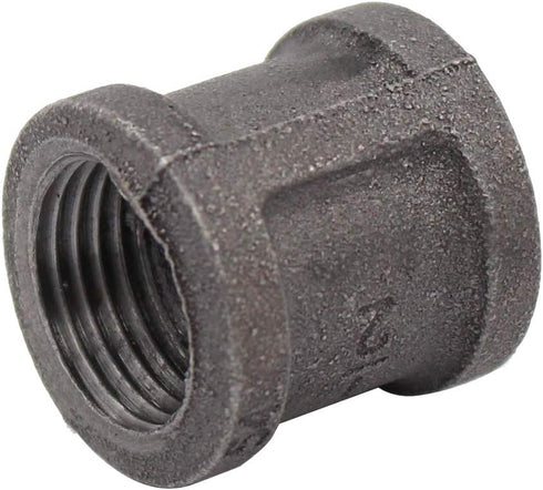 ApplianPar 10 Pack Black Malleable Iron Cast Pipe Fitting 1/2" Inch Coupling For DIY Pipe Furniture Industrial Pipe Plumbing Supplies 1/2 Inch Threaded Pipe Nipples by ApplianPar