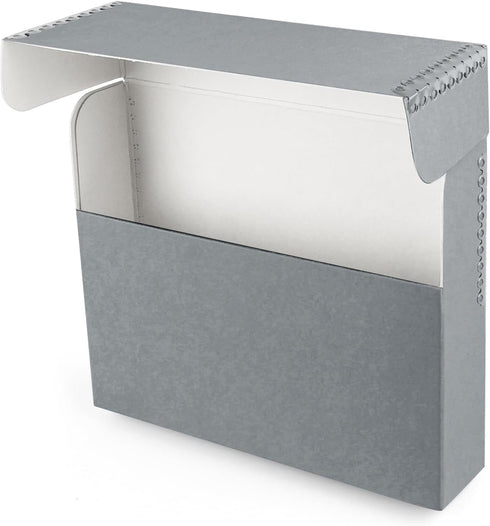 Lineco Archival Document Storage Box with Metal Edge, Acid-Free Gray Boxboard, Organize and Store Files, Prints,