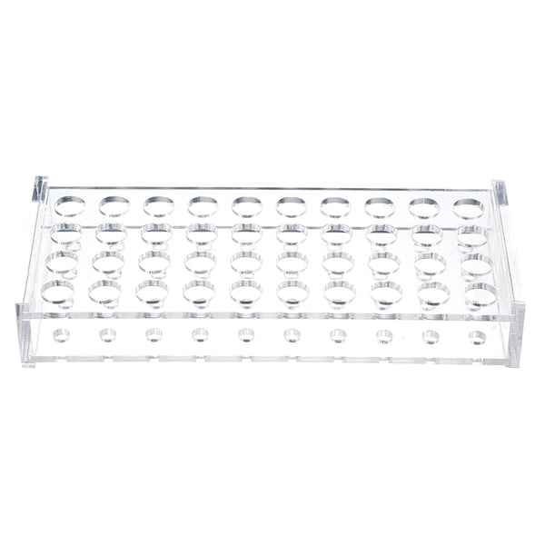 YOKIVE Acrylic Test Tube Rack Holder for 0.2ml, 10ml Lab Test Tubes (Clear, 40-Sockets)