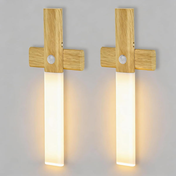 LAVAED Motion Sensor Lights Indoor,LED Rechargeable Battery Operated Wall Sconce Magnetic Stairway