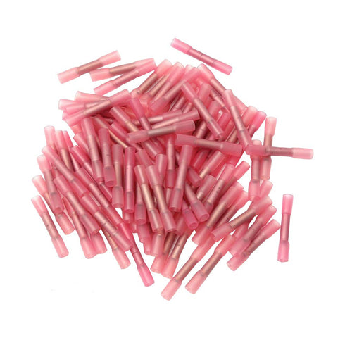 ESUPPORT 50Pack Red Heat Shrink Butt Wire Electrical Crimp Terminal Connector 18-22 AWG