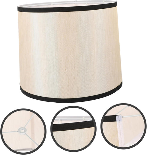 HAKIDZEL Round Replacement Lamp Shade for Floor Lamp Black-edged Cloth Cover with Top and Bottom for Bedroom and Home
