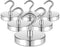 FINDMAG 120lbs Magnetic Hooks - Heavy Duty Neodymium Magnet Hooks for Refrigerator, Home, Kitchen, Office, Silver