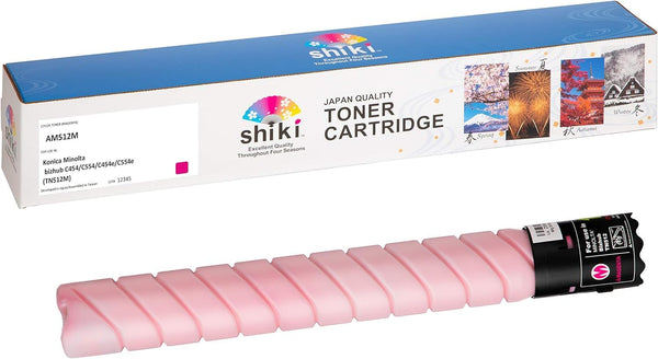 SHIKI Compatible Toner Cartridge Replacement for Konica Minolta bizhub C454 C554 (C454e C554e TN512M A33K332, Magenta,