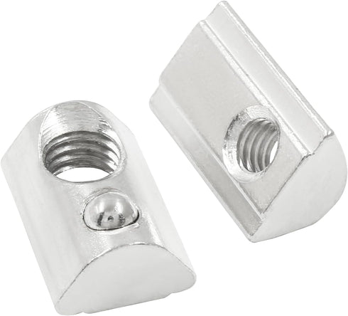 Kyuionty 30 4040 M8 40 8mm Pcs Series Half Round Roll in Spring T Nuts, Carbon Steel Roll Ball Elastic Nuts