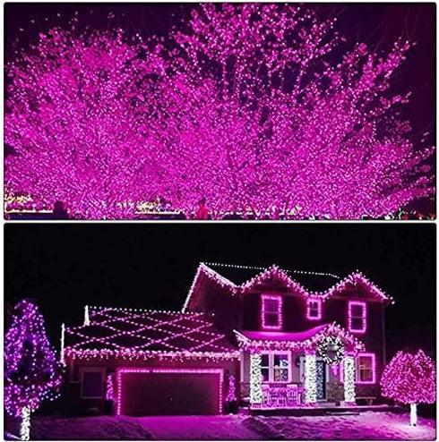 8 300Led) ILLUMINEW Pink String Lights Outdoor Valentines Day Decorations, Modes Fairy Christmas Lights Plug