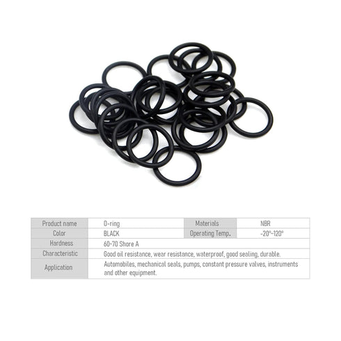 50 PCS Nitrile Rubber O Ring, 15mm OD 12mm ID 1.5mm Width for Plumbing, Gas, Automotive Repair