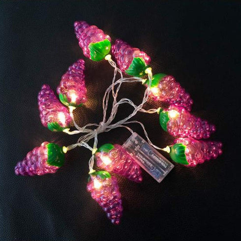LEKIBOP Fruit String Lights Battery Powered Indoor Outdoor Lighting Lamp Strawberry/Grape/Watermelon/Lemon/Banana