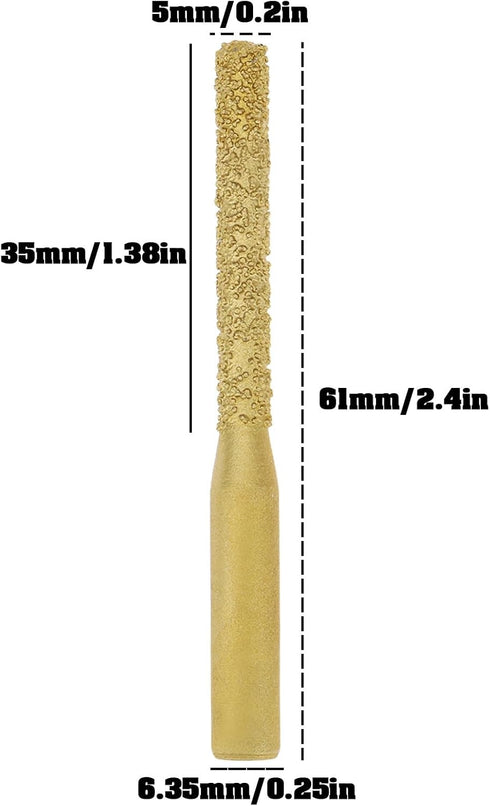SG Store 2Pcs 1/4" 5x35x65mm Diamond Router Bits for Quartz Stone Jewelry Shell Tiles