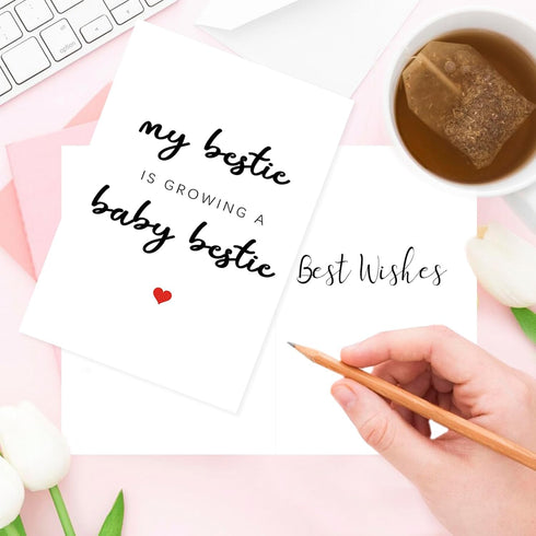 Londue Mommy Bestie Pregnant Card, Best Friend Pregnant Gifts, Pregnancy Card for to Be, Congrats Gift for Expectant