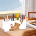 Ainavmxzs 4 Cute Brown Bear Acrylic Bow Pencil Holder With Compartments Hair Stuff Organizer Makeup Storage Bar Cart